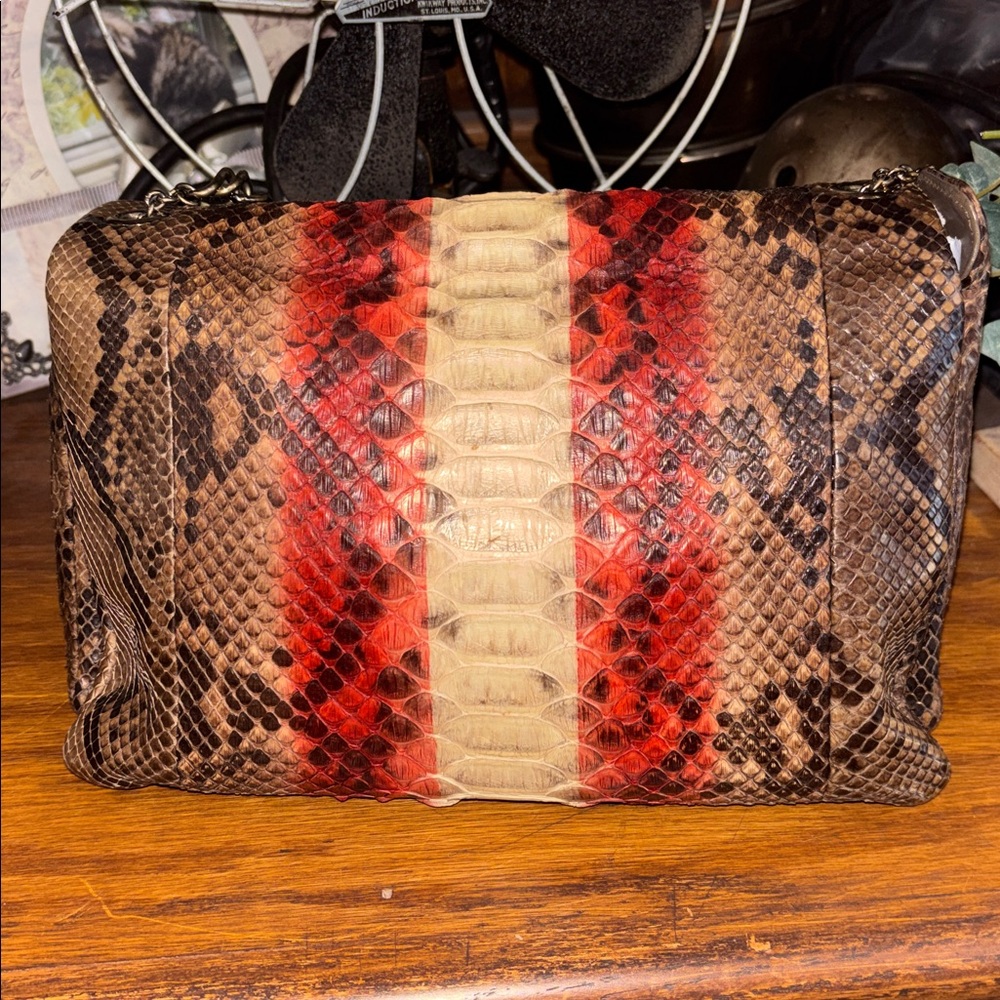 Authentic Bally Python Snake Skin Leather Shoulde… - image 7
